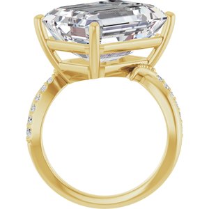 10K Yellow Gold 16x12 mm Emerald Ring Mounting – image 3