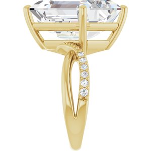 10K Yellow Gold 16x12 mm Emerald Ring Mounting – image 7