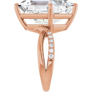 18K Rose Gold 16x12 mm Emerald Ring Mounting – image 7