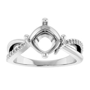 Sterling Silver 7.5x7.5 mm Cushion Ring Mounting – image 6