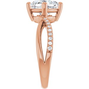 10K Rose Gold 7.5x7.5 mm Cushion Ring Mounting – image 7