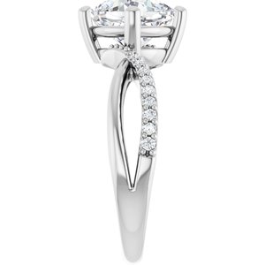 Continuum Sterling Silver 7.5x7.5 mm Cushion Ring Mounting – image 7