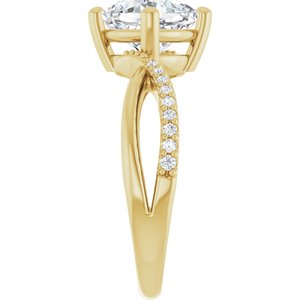 14K Yellow Gold 7.5x7.5 mm Cushion Ring Mounting – image 7