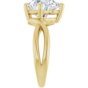 14K Yellow Gold 10x10 mm Heart Ring Mounting – image 7