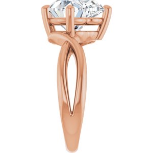 18K Rose Gold 10x10 mm Heart Ring Mounting – image 7