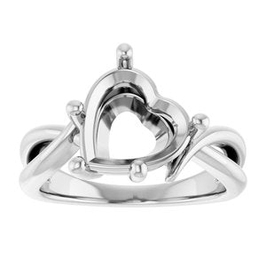 Sterling Silver 10x10 mm Heart Ring Mounting – image 6