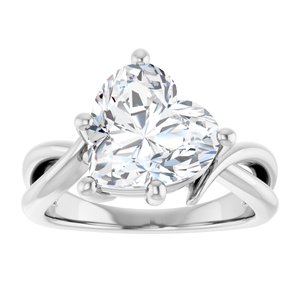 Sterling Silver 10x10 mm Heart Ring Mounting – image 5