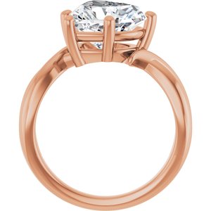10K Rose Gold 10x10 mm Heart Ring Mounting – image 3