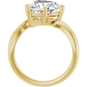 14K Yellow Gold 10x10 mm Heart Ring Mounting – image 3