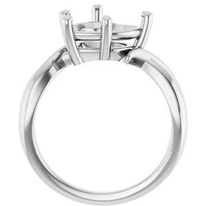 Platinum 10x10 mm Heart Ring Mounting – image 4