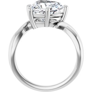 14K X1 White Gold 10x10 mm Heart Ring Mounting – image 3