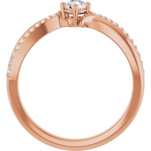 14K Rose Gold 3.4 mm Round Ring Mounting – image 3