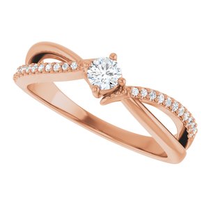 18K Rose Gold 3.4 mm Round Ring Mounting – image 8
