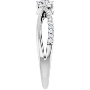 18K White Gold 3.4 mm Round Ring Mounting – image 7