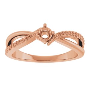 10K Rose Gold 3.4 mm Round Ring Mounting – image 6