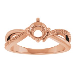 18K Rose Gold 5.5 mm Round Ring Mounting – image 6