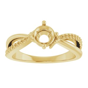 10K Yellow Gold 5.5 mm Round Ring Mounting – image 6