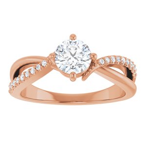 18K Rose Gold 5.5 mm Round Ring Mounting – image 5