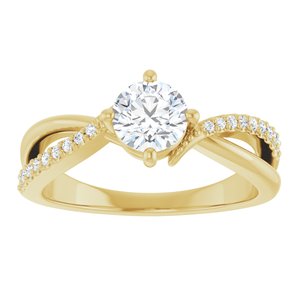 10K Yellow Gold 5.5 mm Round Ring Mounting – image 5