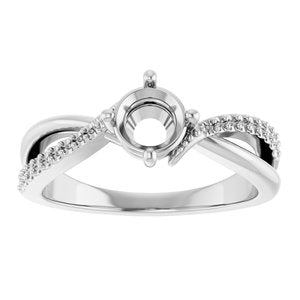 14K X1 White Gold 5.5 mm Round Ring Mounting – image 6