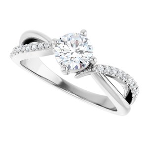 14K X1 White Gold 5.5 mm Round Ring Mounting – image 8