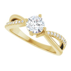 10K Yellow Gold 5.5 mm Round Ring Mounting – image 8