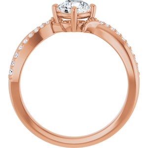10K Rose Gold 5.5 mm Round Ring Mounting – image 3