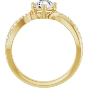 10K Yellow Gold 5.5 mm Round Ring Mounting – image 3
