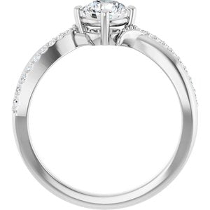 14K X1 White Gold 5.5 mm Round Ring Mounting – image 3