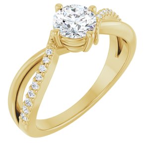 10K Yellow Gold 5.5 mm Round Ring Mounting