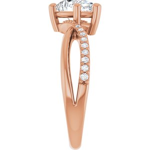 14K Rose Gold 8x6 mm Pear Ring Mounting – image 7