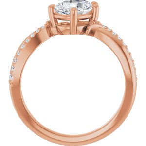 10K Rose Gold 8x6 mm Pear Ring Mounting – image 3