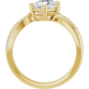 10K Yellow Gold 8x6 mm Pear Ring Mounting – image 3