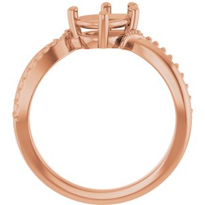 14K Rose Gold 8x6 mm Pear Ring Mounting – image 4