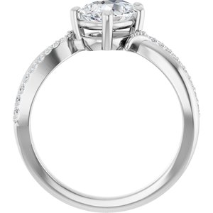 10K White Gold 8x6 mm Pear Ring Mounting – image 3