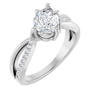 10K White Gold 8x6 mm Pear Ring Mounting