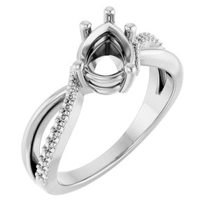 Continuum Sterling Silver 8x6 mm Pear Ring Mounting – image 2