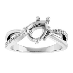 Platinum 8x6 mm Pear Ring Mounting – image 6