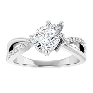 Continuum Sterling Silver 8x6 mm Pear Ring Mounting – image 5