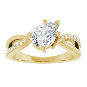 10K Yellow Gold 8x6 mm Pear Ring Mounting – image 5