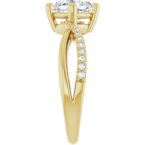 18K Yellow Gold 6.5x6.5 mm Cushion Ring Mounting – image 7