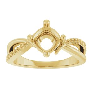18K Yellow Gold 6.5x6.5 mm Cushion Ring Mounting – image 6