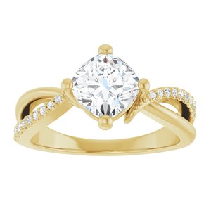 18K Yellow Gold 6.5x6.5 mm Cushion Ring Mounting – image 5