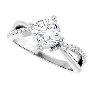 Continuum Sterling Silver 6.5x6.5 mm Cushion Ring Mounting – image 8
