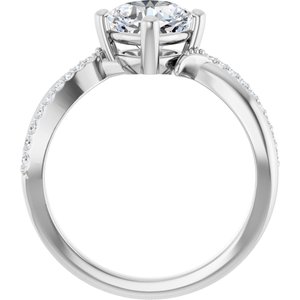 Sterling Silver 6.5x6.5 mm Cushion Ring Mounting – image 3