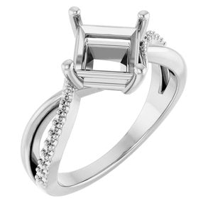 Sterling Silver 6.5x6.5 mm Square Ring Mounting – image 2