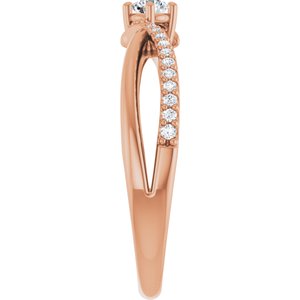 14K Rose Gold 3 mm Round Ring Mounting – image 7