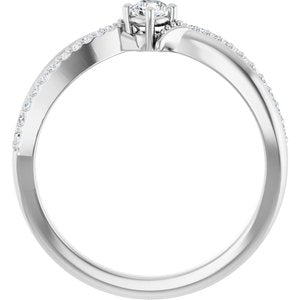 14K X1 White Gold 3 mm Round Ring Mounting – image 3
