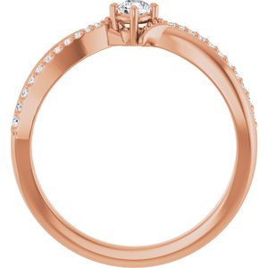 10K Rose Gold 3 mm Round Ring Mounting – image 3