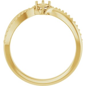 10K Yellow Gold 3 mm Round Ring Mounting – image 4